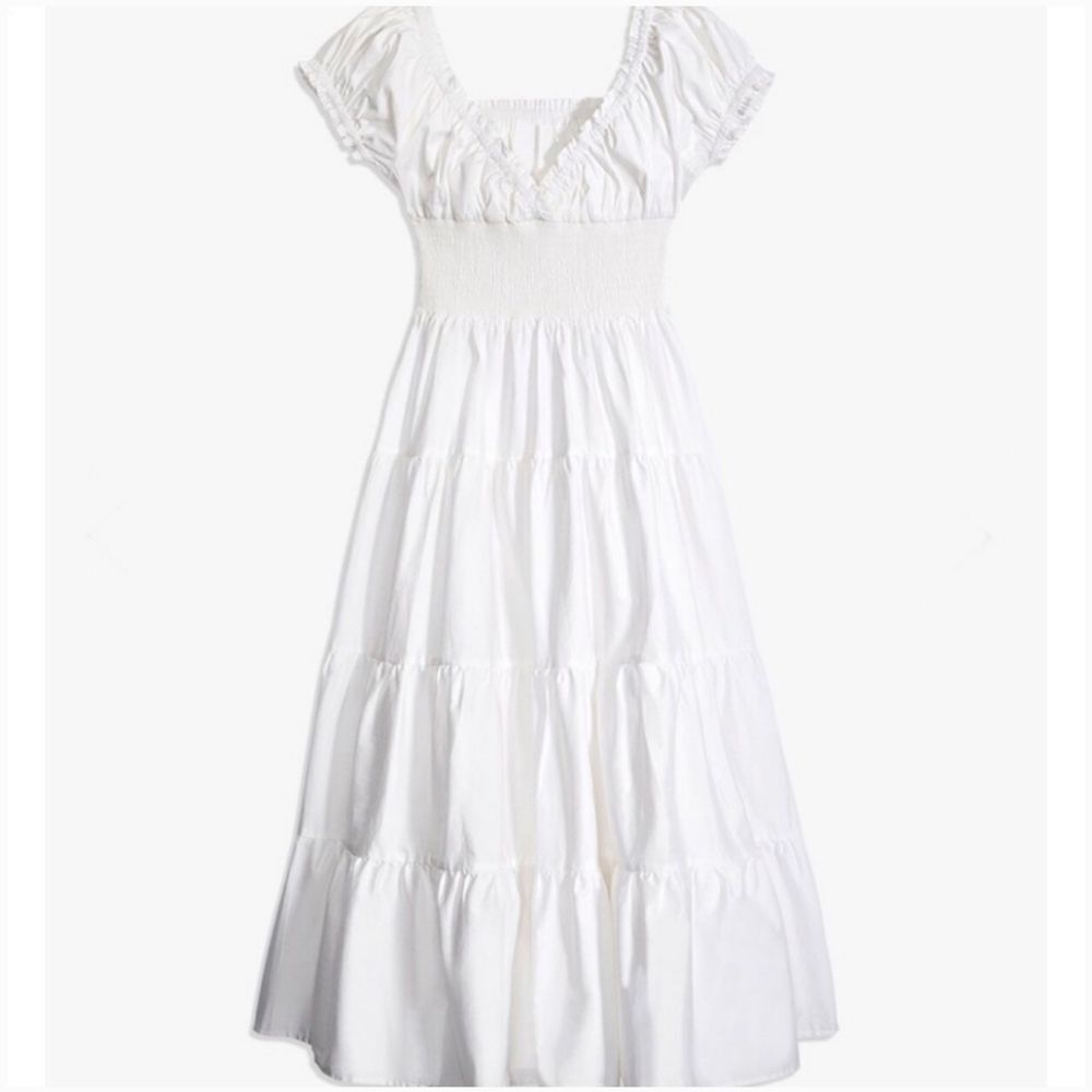 WeWoreWhat Danielle Bernstein Ruched Smocked Maxi Dress Women's XL White NWT